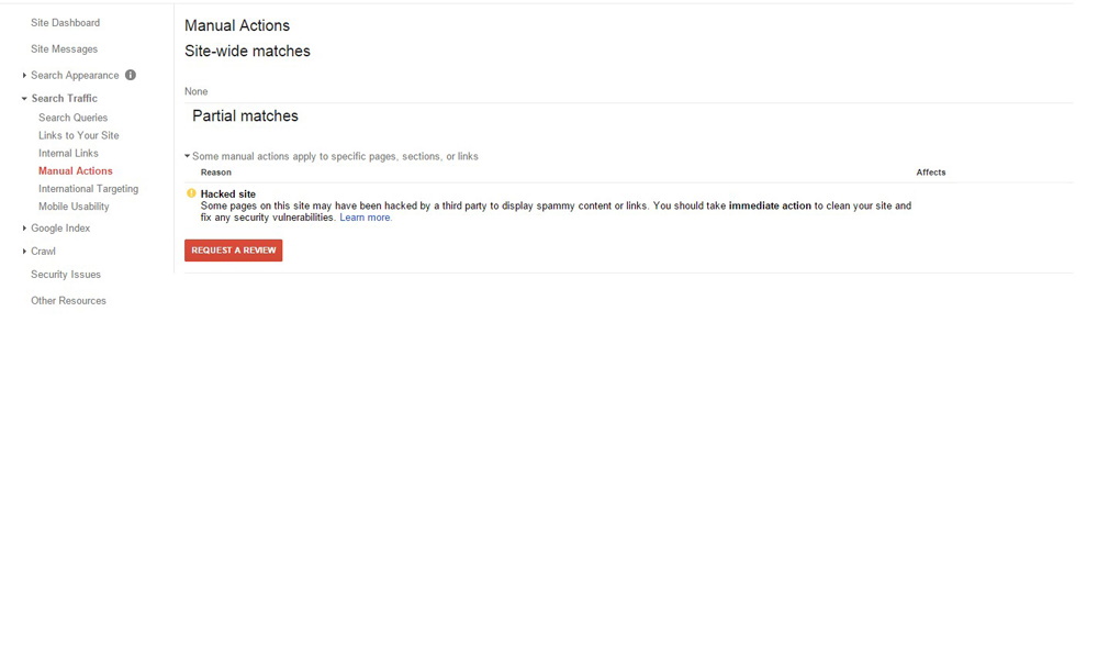 Google Manual Penalty - Hacked Site 1