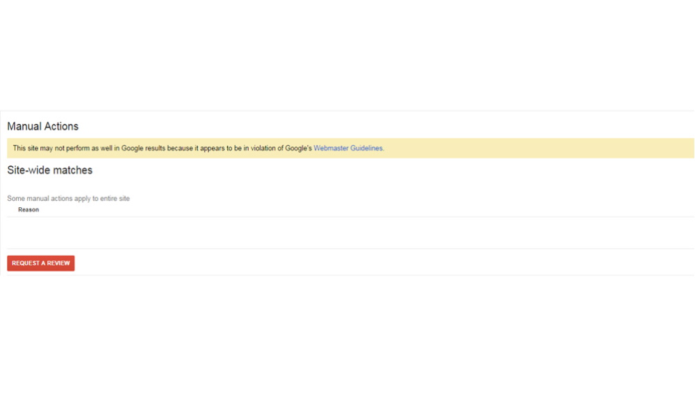 Google Manual Penalty - Site-Wide Matches 1