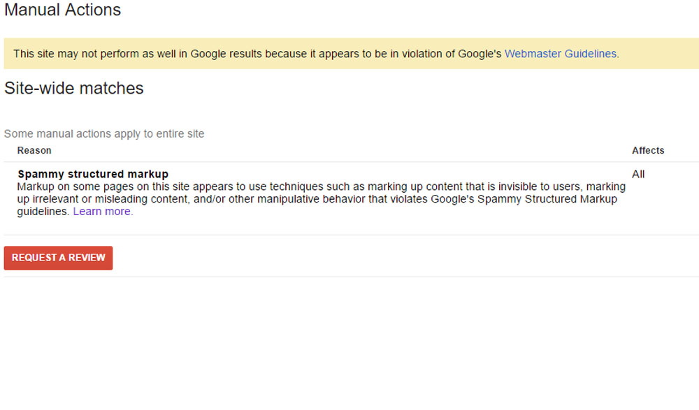 Google Manual Penalty - Spammy Structured Markup 1