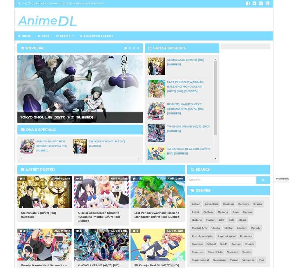 AnimeDL by Codester Demo Layout