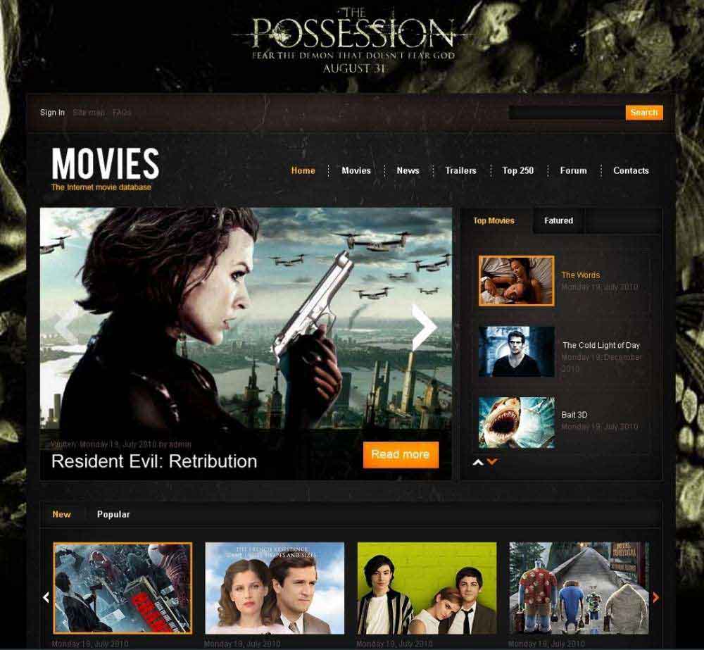 Internet Movie Database Drupal Template by WT Demo Layout
