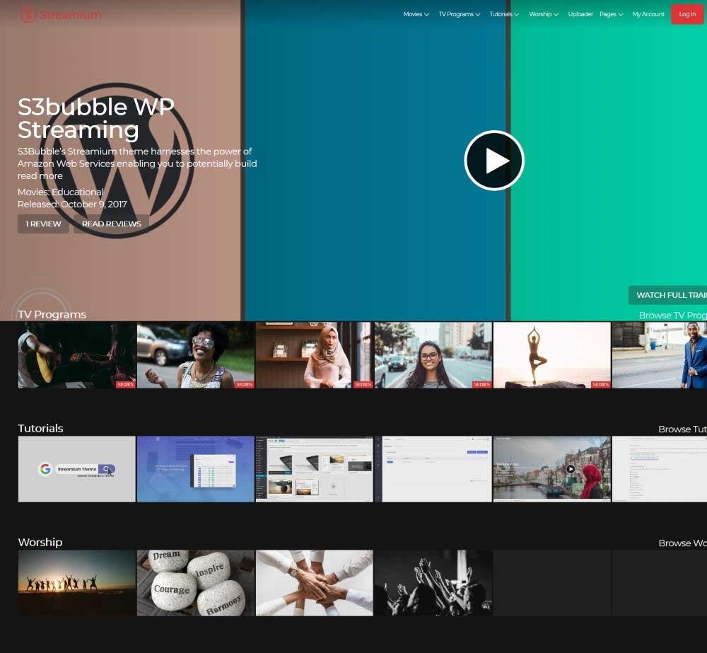 Streamium by S3Bubble Demo Layout