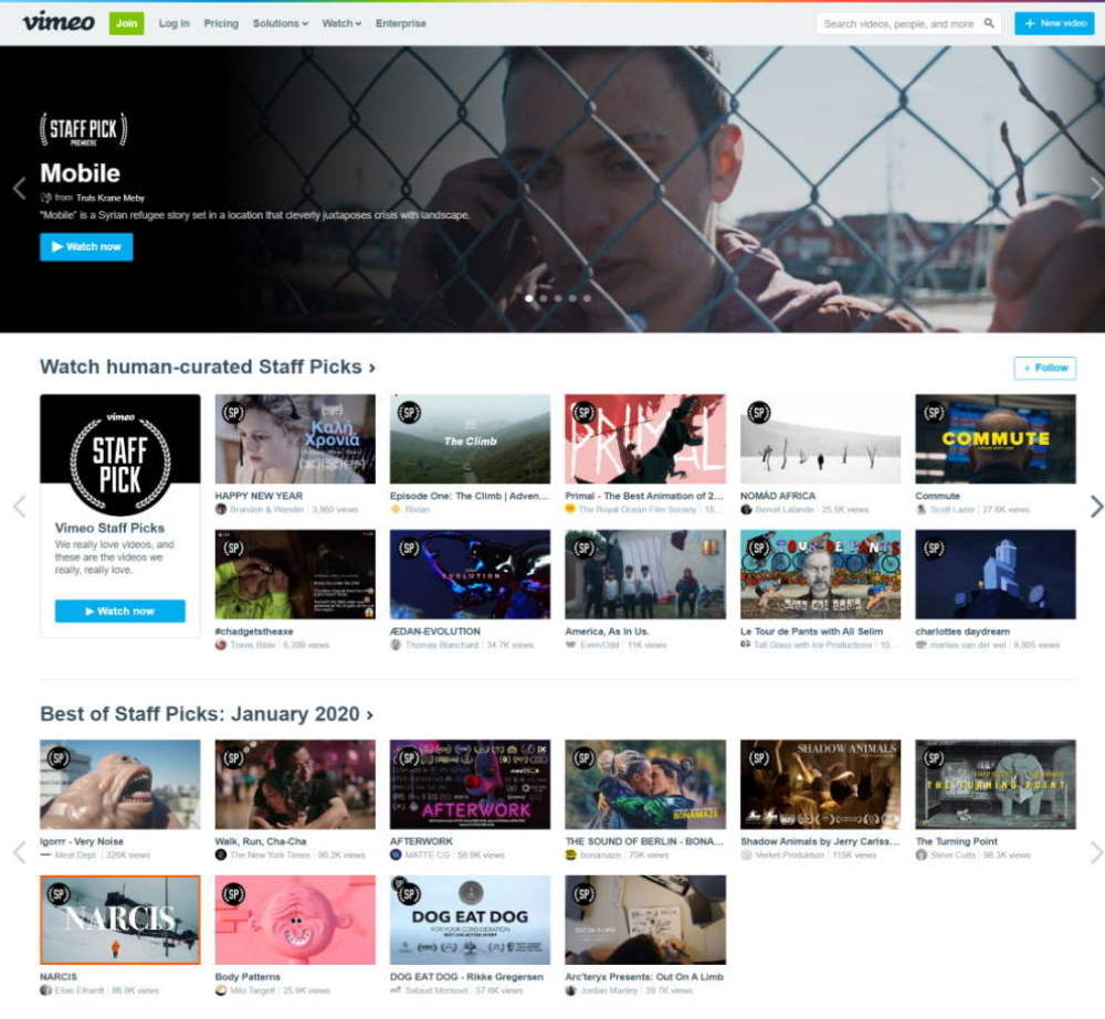 Vimeo-Layout