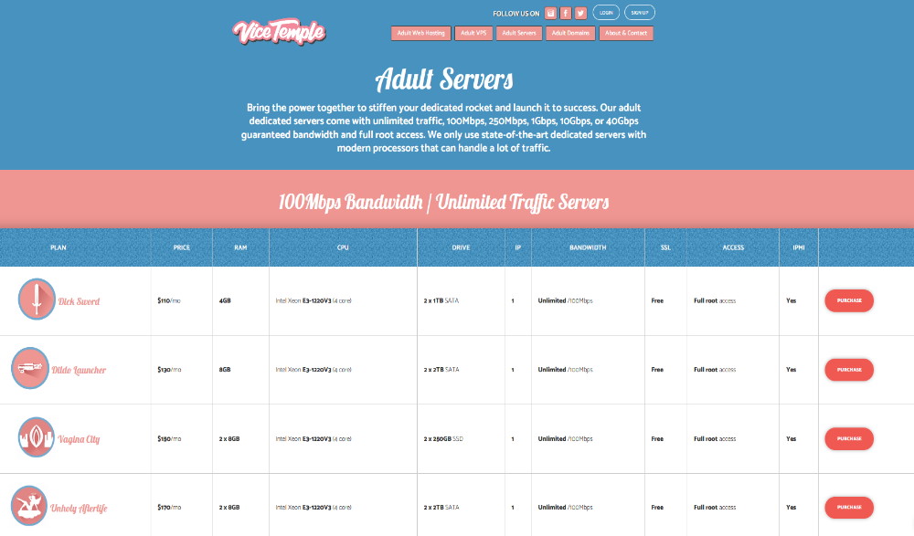 Vicetemple Adult Servers